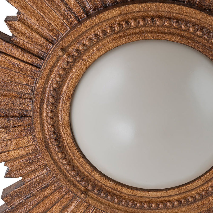 Farmhouze Light - Vintage Luxe Sunburst Flush Mount Light Wall Decoration - Ceiling Light - Whitewashed - 
