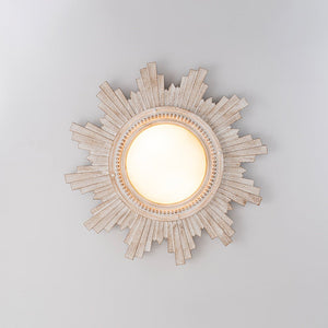 Farmhouze Light - Vintage Luxe Sunburst Flush Mount Light Wall Decoration - Ceiling Light - Whitewashed - 