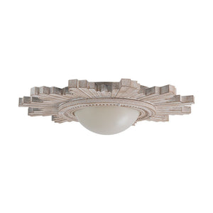 Farmhouze Light - Vintage Luxe Sunburst Flush Mount Light Wall Decoration - Ceiling Light - Whitewashed - 