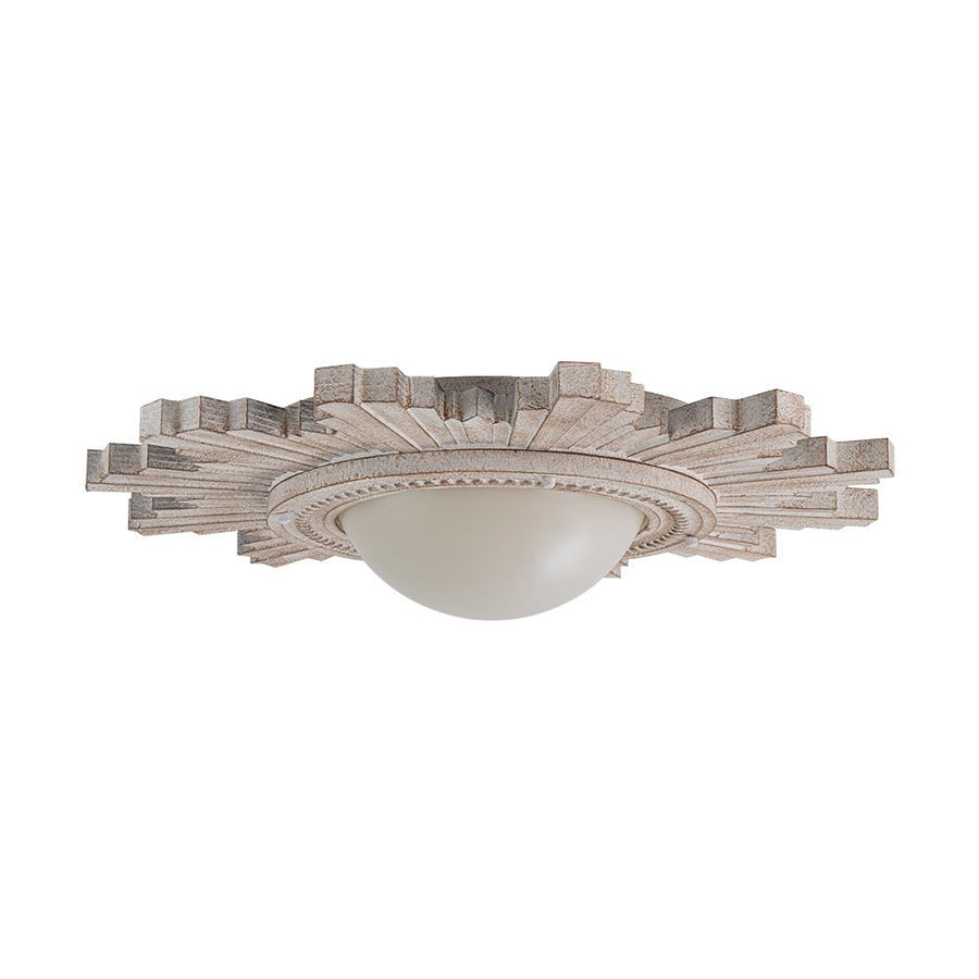 Farmhouze Light - Vintage Luxe Sunburst Flush Mount Light Wall Decoration - Ceiling Light - Whitewashed - 