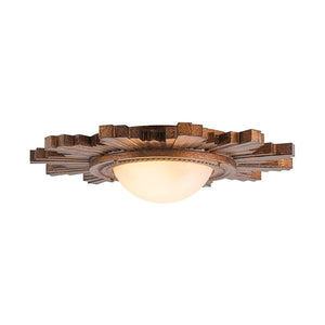 Farmhouze Light - Vintage Luxe Sunburst Flush Mount Light Wall Decoration - Ceiling Light - Whitewashed - 