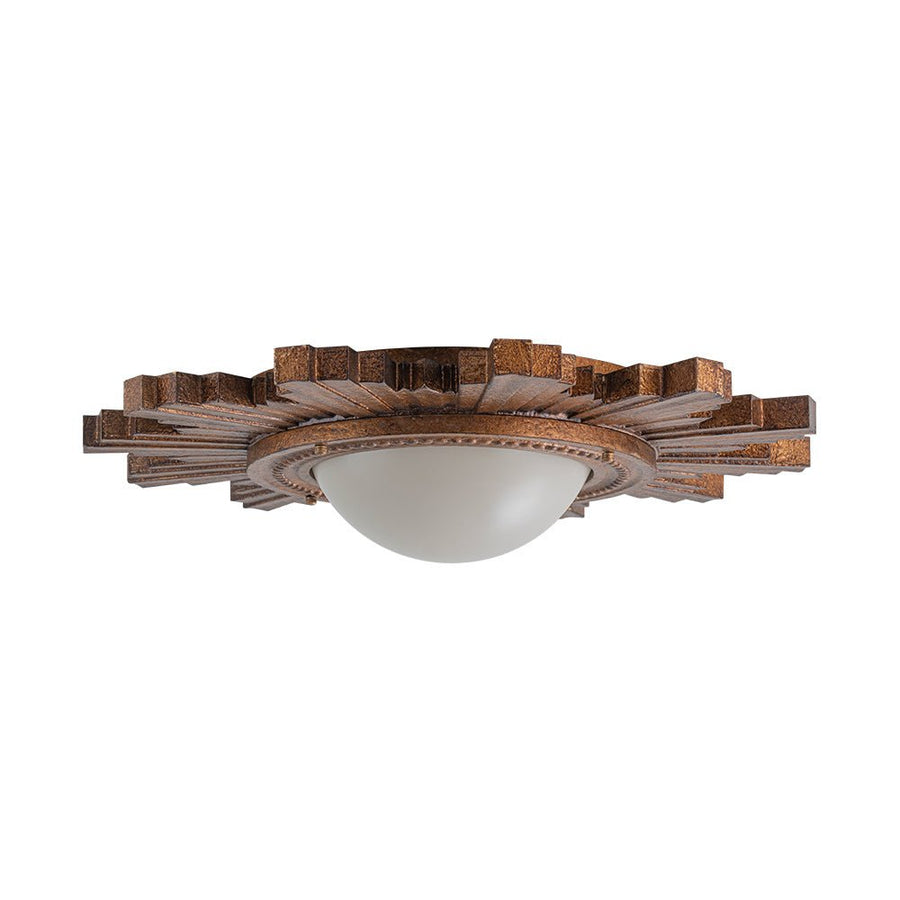 Farmhouze Light - Vintage Luxe Sunburst Flush Mount Light Wall Decoration - Ceiling Light - Whitewashed - 
