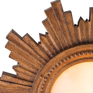Farmhouze Light - Vintage Luxe Sunburst Flush Mount Light Wall Decoration - Ceiling Light - Whitewashed - 