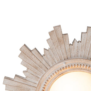 Farmhouze Light - Vintage Luxe Sunburst Flush Mount Light Wall Decoration - Ceiling Light - Whitewashed - 