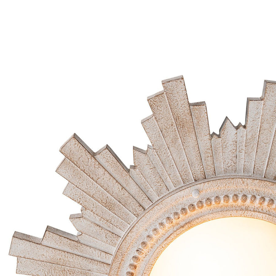 Farmhouze Light - Vintage Luxe Sunburst Flush Mount Light Wall Decoration - Ceiling Light - Whitewashed - 