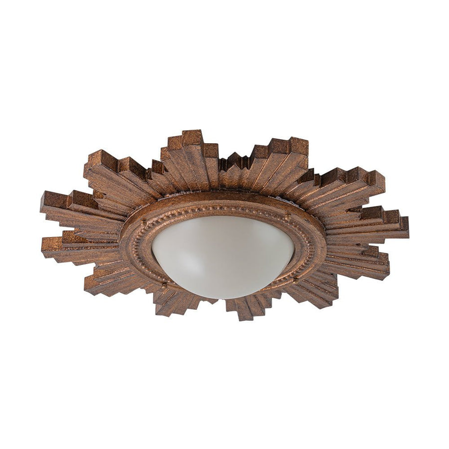 Farmhouze Light - Vintage Luxe Sunburst Flush Mount Light Wall Decoration - Ceiling Light - Whitewashed - 