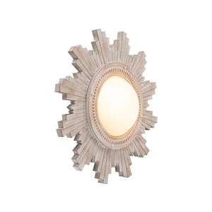 Farmhouze Light - Vintage Luxe Sunburst Flush Mount Light Wall Decoration - Ceiling Light - Whitewashed - 