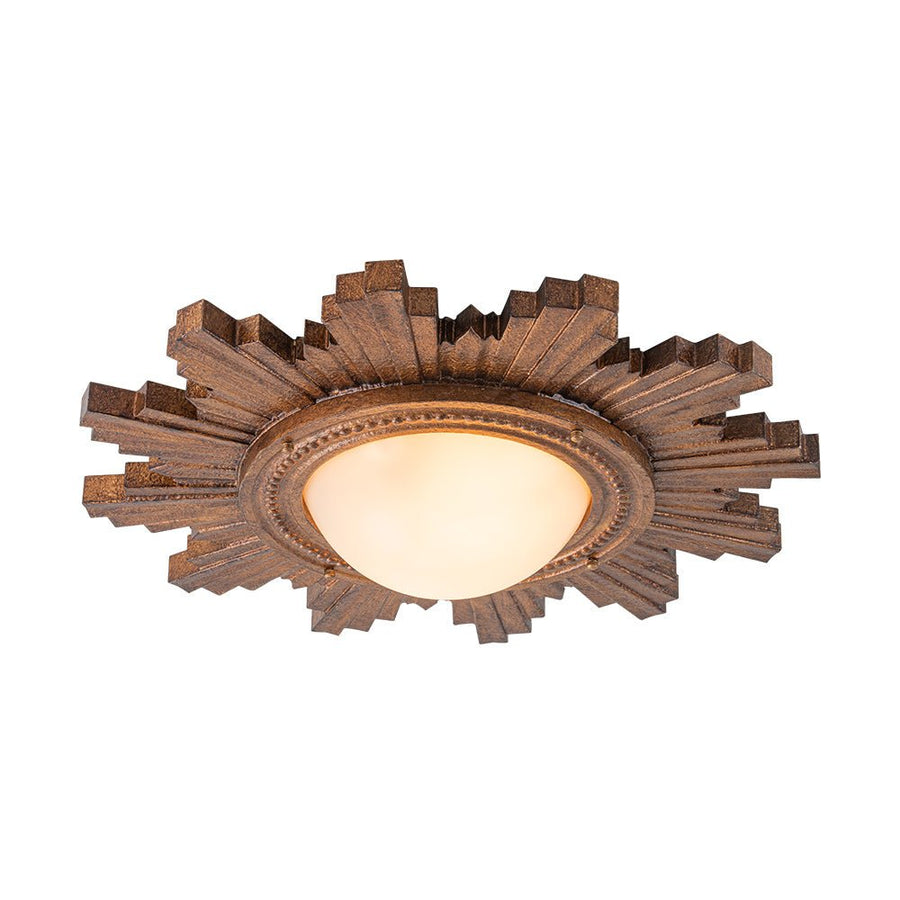 Farmhouze Light - Vintage Luxe Sunburst Flush Mount Light Wall Decoration - Ceiling Light - Whitewashed - 