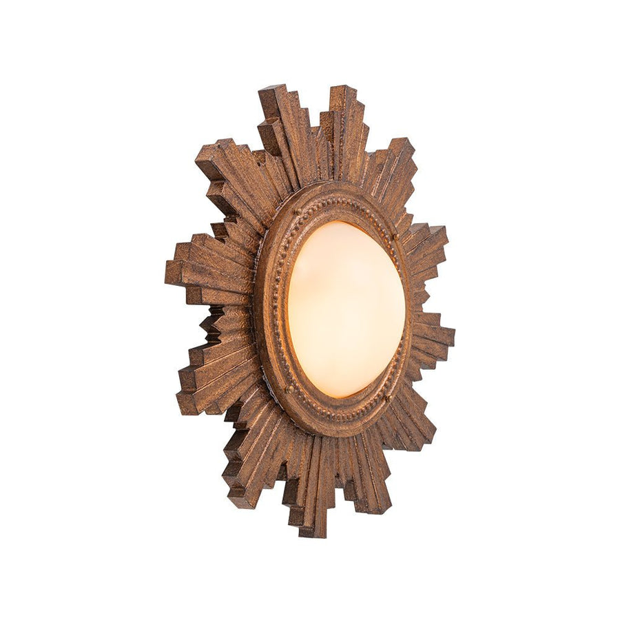 Farmhouze Light - Vintage Luxe Sunburst Flush Mount Light Wall Decoration - Ceiling Light - Whitewashed - 
