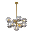 Load image into Gallery viewer, Farmhouze Light - Vintage Luxury Smoked Glass Globe Bubble Sputnik Chandelier - Chandelier - Brass - 
