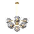 Load image into Gallery viewer, Farmhouze Light - Vintage Luxury Smoked Glass Globe Bubble Sputnik Chandelier - Chandelier - Brass - 
