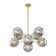 Load image into Gallery viewer, Farmhouze Light - Vintage Luxury Smoked Glass Globe Bubble Sputnik Chandelier - Chandelier - Brass - 
