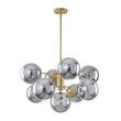 Load image into Gallery viewer, Farmhouze Light - Vintage Luxury Smoked Glass Globe Bubble Sputnik Chandelier - Chandelier - Brass - 
