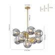 Load image into Gallery viewer, Farmhouze Light - Vintage Luxury Smoked Glass Globe Bubble Sputnik Chandelier - Chandelier - Brass - 
