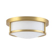Load image into Gallery viewer, Farmhouze Light-Vintage Opal Glass Drum Dimmable LED Semi Flush Mount-Ceiling Light-Brass-
