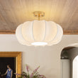 Load image into Gallery viewer, Farmhouze Light-Vintage Round Pleated Cage White Silk Ceiling Light-Ceiling Light-19.7 in-
