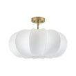Load image into Gallery viewer, Farmhouze Light-Vintage Round Pleated Cage White Silk Ceiling Light-Ceiling Light-19.7 in-
