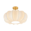 Load image into Gallery viewer, Farmhouze Light-Vintage Round Pleated Cage White Silk Ceiling Light-Ceiling Light-19.7 in-
