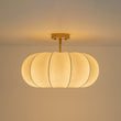 Load image into Gallery viewer, Farmhouze Light-Vintage Round Pleated Cage White Silk Ceiling Light-Ceiling Light-19.7 in-

