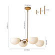 Load image into Gallery viewer, Farmhouze Light-Vintage Scandinavian 4-Light Milky Glass Shade Sputnik Chandelier-Chandelier-26.8 in-
