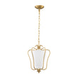 Load image into Gallery viewer, Farmhouze Light-Vintage Single White Fabric Brass Curved Metal Lantern Pendant-Chandelier-Brass-
