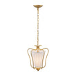 Load image into Gallery viewer, Farmhouze Light-Vintage Single White Fabric Brass Curved Metal Lantern Pendant-Chandelier-Brass-
