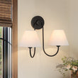 Load image into Gallery viewer, Farmhouze Light-Vintage White Fabric Shade 2-Light Vanity Wall Sconce-Wall Sconce-Black (Special Offer)-
