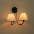 Load image into Gallery viewer, Farmhouze Light-Vintage White Fabric Shade 2-Light Vanity Wall Sconce-Wall Sconce-Brass-
