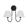 Load image into Gallery viewer, Farmhouze Light-Vintage White Fabric Shade 2-Light Vanity Wall Sconce-Wall Sconce-Brass-
