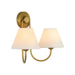 Load image into Gallery viewer, Farmhouze Light-Vintage White Fabric Shade 2-Light Vanity Wall Sconce-Wall Sconce-Brass-
