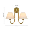 Load image into Gallery viewer, Farmhouze Light-Vintage White Fabric Shade 2-Light Vanity Wall Sconce-Wall Sconce-Brass-
