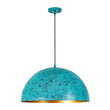 Load image into Gallery viewer, Farmhouze Light - Vitange Luxe Turquoise Patina Iron Oversized Dome Pendant - Chandelier - 23.6 in - 

