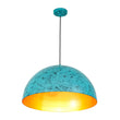 Load image into Gallery viewer, Farmhouze Light - Vitange Luxe Turquoise Patina Iron Oversized Dome Pendant - Chandelier - 23.6 in - 
