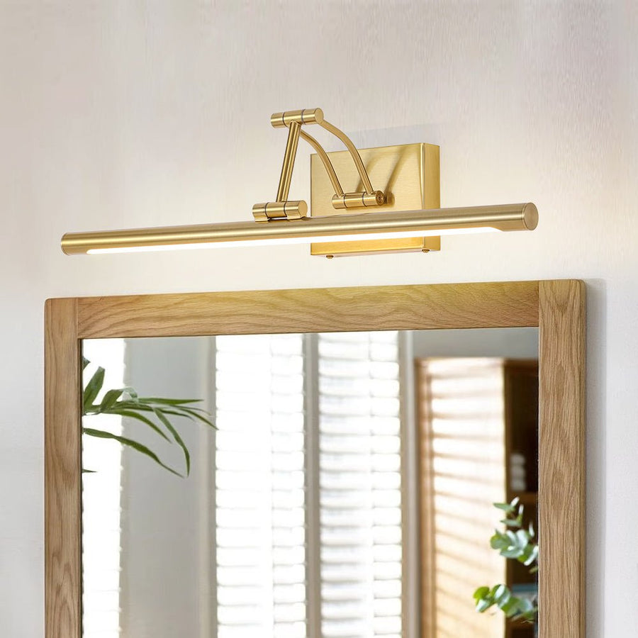 Farmhouze Light - Walnut Grain Dimmable LED Linear Adjustable Vanity Wall Sconce - Wall Sconce - Brass - 1 Pack - 