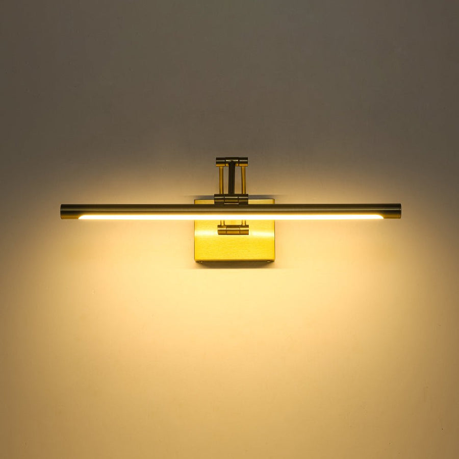 Farmhouze Light - Walnut Grain Dimmable LED Linear Adjustable Vanity Wall Sconce - Wall Sconce - Brass - 2 Pack - 