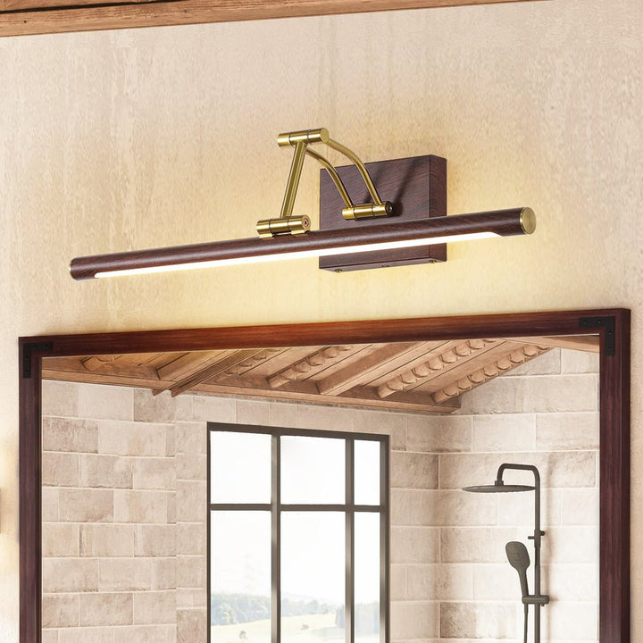 Farmhouze Light - Walnut Grain Dimmable LED Linear Adjustable Vanity Wall Sconce - Wall Sconce - Walnut - 1 Pack - 