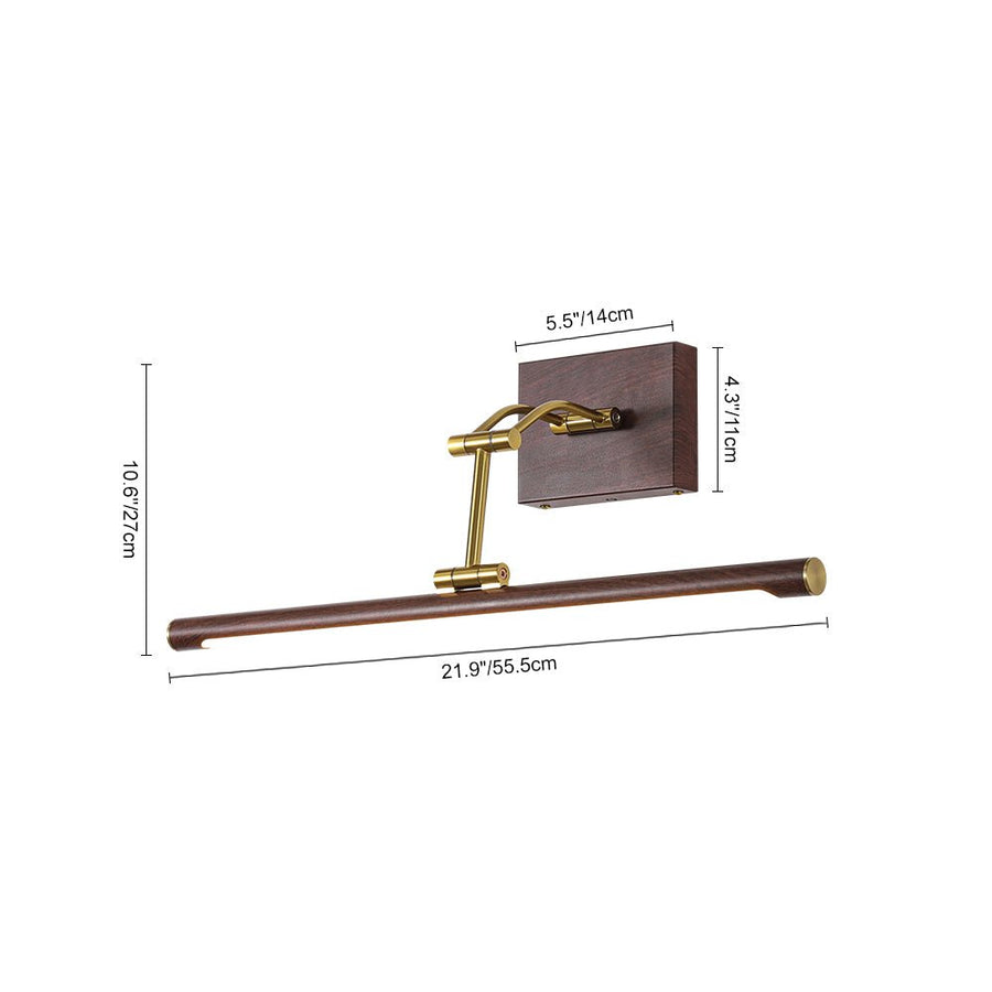 Farmhouze Light - Walnut Grain Dimmable LED Linear Adjustable Vanity Wall Sconce - Wall Sconce - Walnut - 2 Pack - 