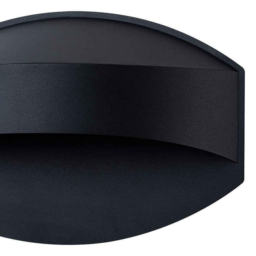 Farmhouze Light - Waterproof Single Metal Oval Outdoor Wall Sconce - Wall Sconce - Black - 