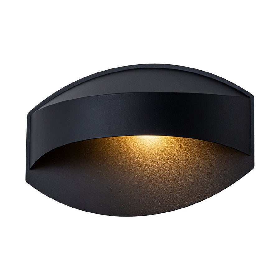 Farmhouze Light - Waterproof Single Metal Oval Outdoor Wall Sconce - Wall Sconce - Black - 