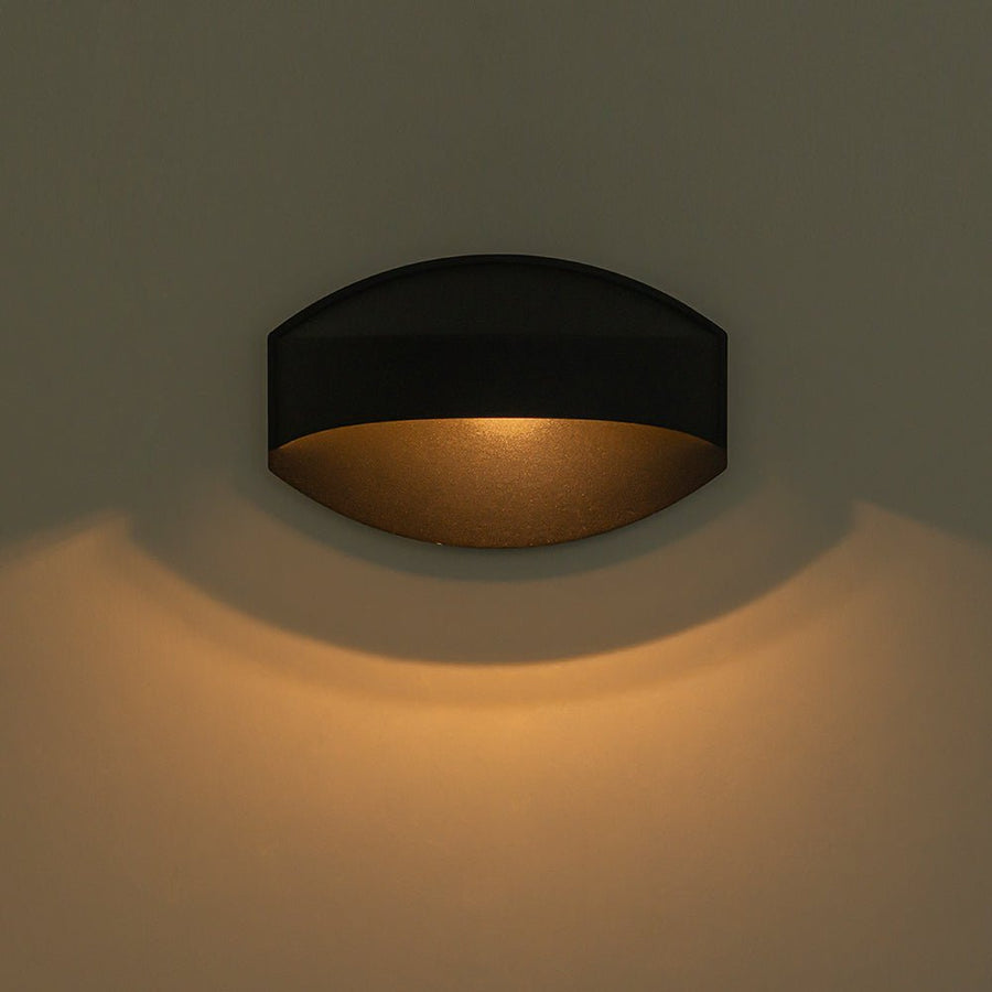 Farmhouze Light - Waterproof Single Metal Oval Outdoor Wall Sconce - Wall Sconce - Black - 