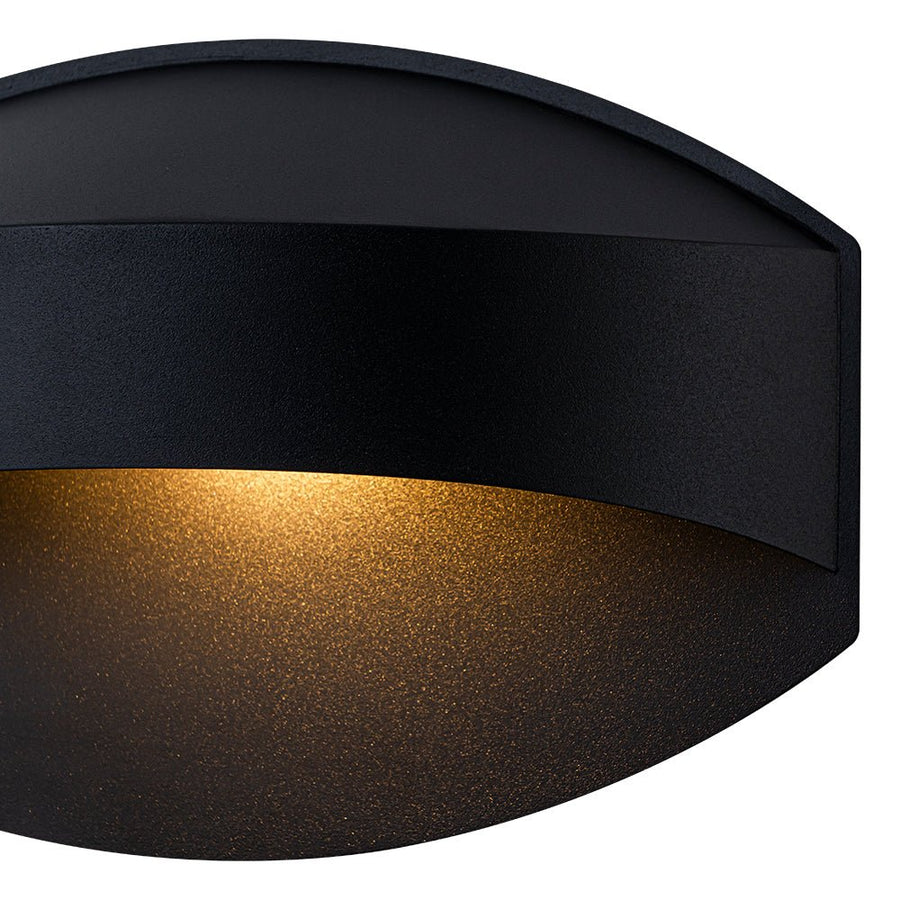 Farmhouze Light - Waterproof Single Metal Oval Outdoor Wall Sconce - Wall Sconce - Black - 