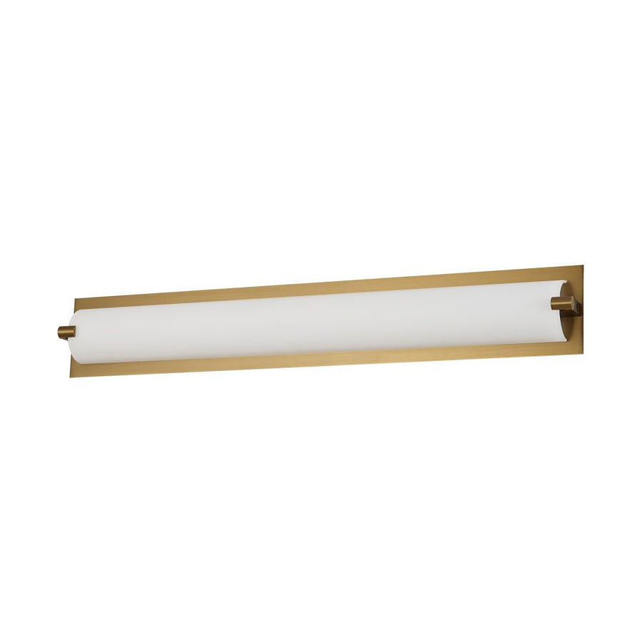 Farmhouze Light - White Glass Dimmable LED Brass Long Linear Vanity Wall Light - Wall Sconce - 26 in - 