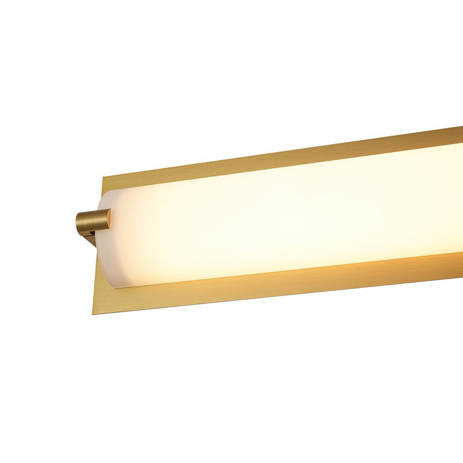 Farmhouze Light - White Glass Dimmable LED Brass Long Linear Vanity Wall Light - Wall Sconce - 26 in - 