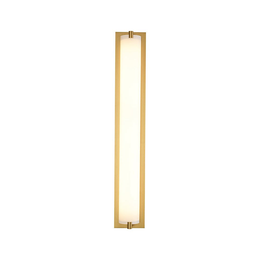 Farmhouze Light - White Glass Dimmable LED Brass Long Linear Vanity Wall Light - Wall Sconce - 26 in - 