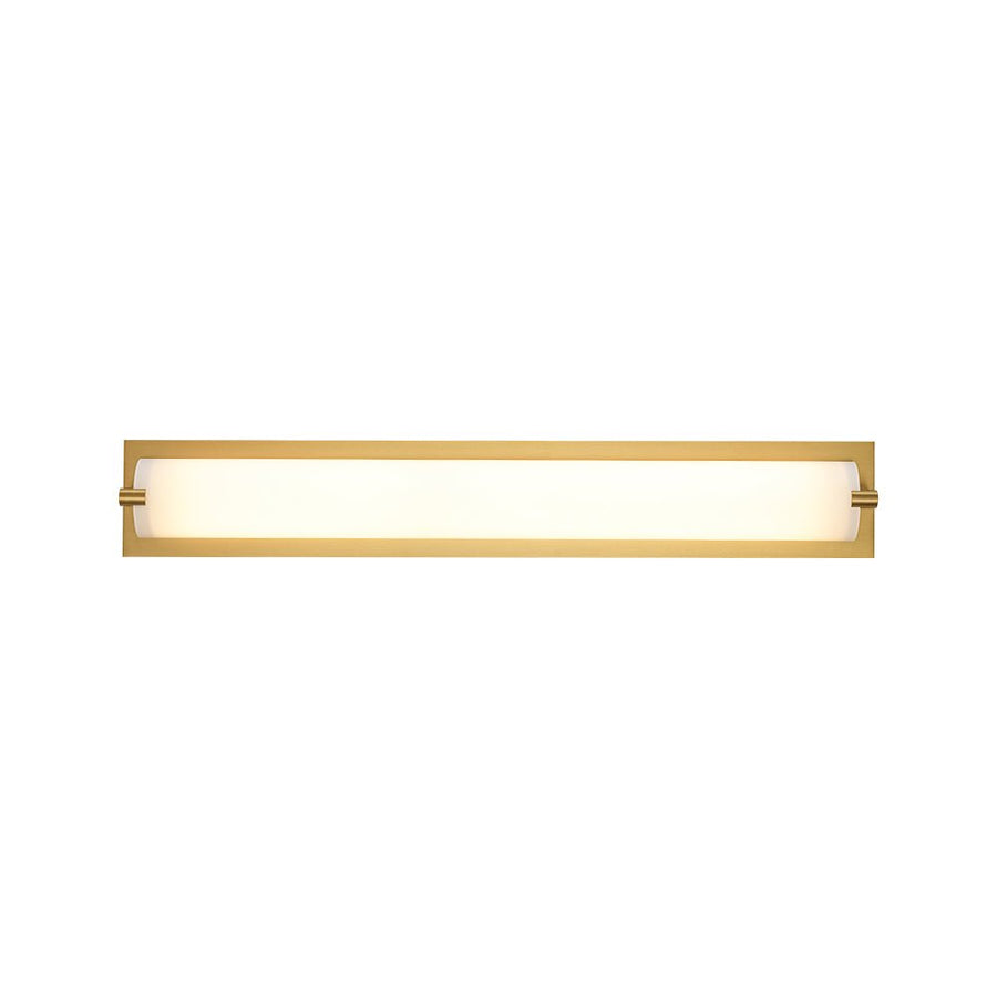 Farmhouze Light - White Glass Dimmable LED Brass Long Linear Vanity Wall Light - Wall Sconce - 26 in - 
