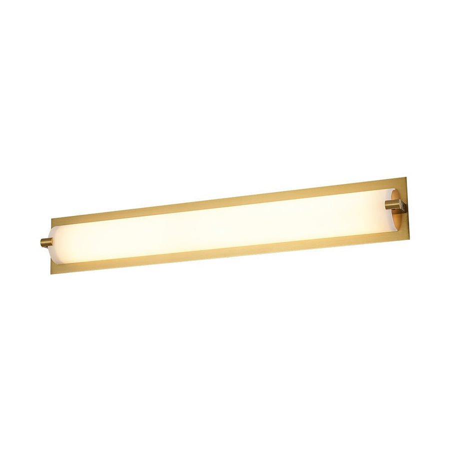 Farmhouze Light - White Glass Dimmable LED Brass Long Linear Vanity Wall Light - Wall Sconce - 26 in - 