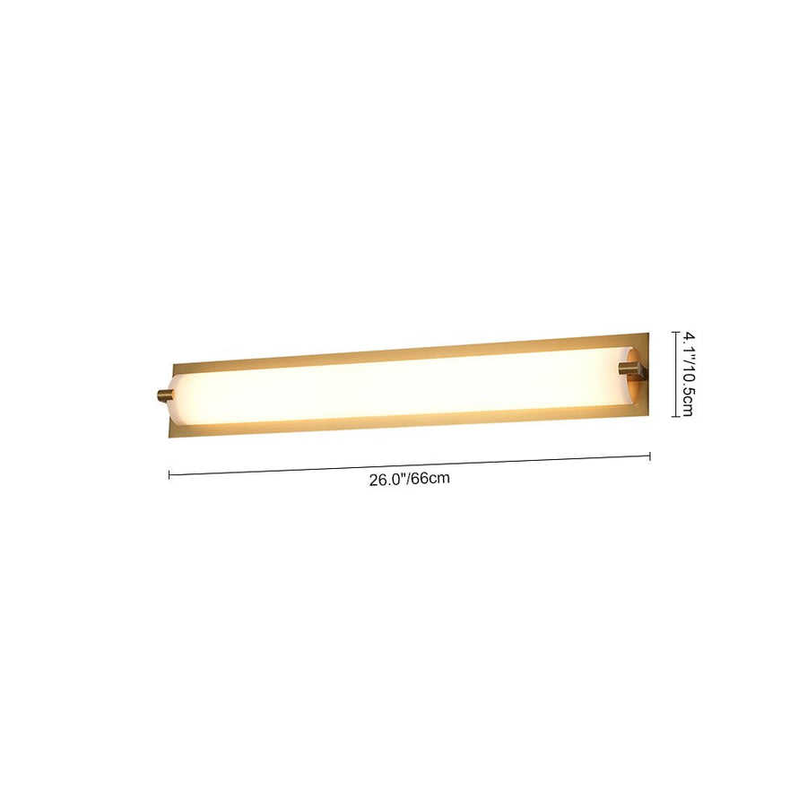 Farmhouze Light - White Glass Dimmable LED Brass Long Linear Vanity Wall Light - Wall Sconce - 26 in - 