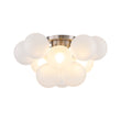 Load image into Gallery viewer, Farmhouze Light-White Glass Globe Cluster Bubble Semi-Flush Mount-Ceiling Light-Nickel (Back Order)-
