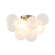 Load image into Gallery viewer, Farmhouze Light-White Glass Globe Cluster Bubble Semi-Flush Mount-Ceiling Light-Nickel (Back Order)-
