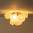 Load image into Gallery viewer, Farmhouze Light-White Glass Globe Cluster Bubble Semi-Flush Mount-Ceiling Light-Nickel (Back Order)-
